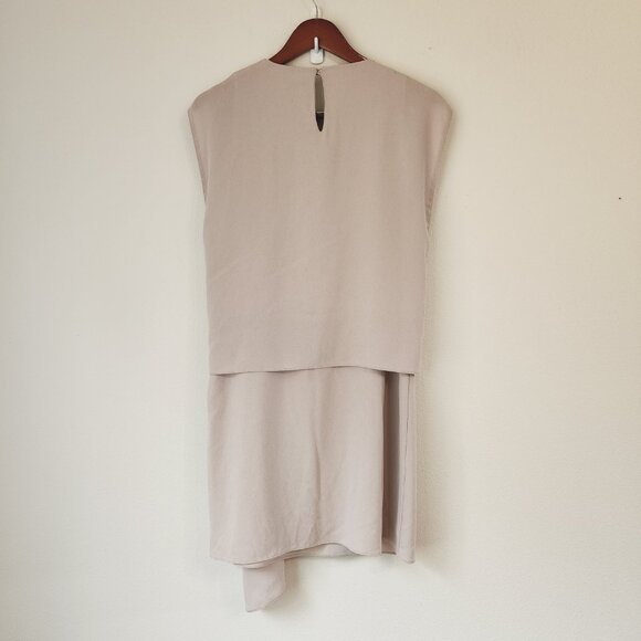 Tibi Savanna Double Layer Tie Front Dress Blush Cream Color Sz 6 TriacetateBlend - Picture 10 of 16